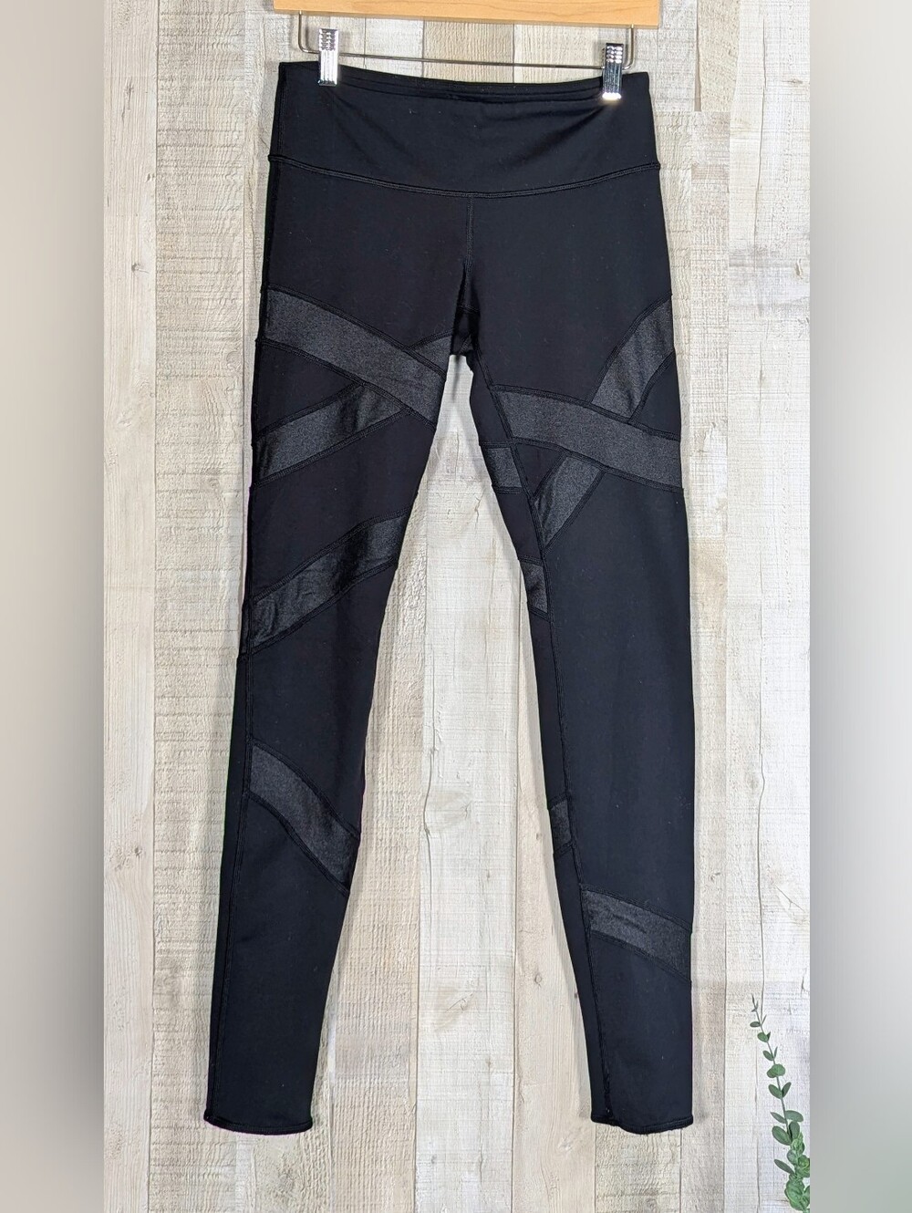 Lululemon Wunder Under Pant Cire Wrap Black Stirrup Leggings Size 6 Barre Yoga